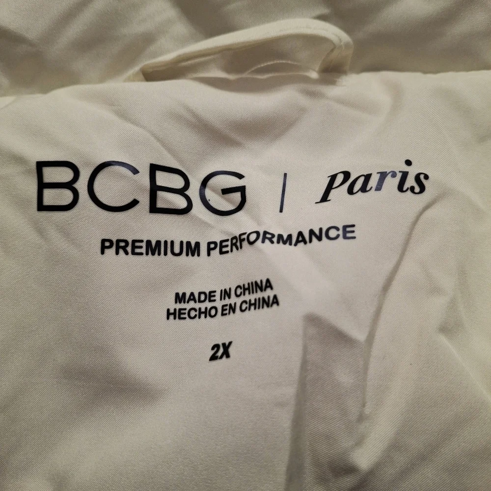 BCBGeneration Paris Puffer Jacket Hooded Yellow Full-Zip    Women Plus Size XXL - Picture 10 of 16